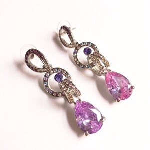 Giant CZ Stone Chandelier Earrings